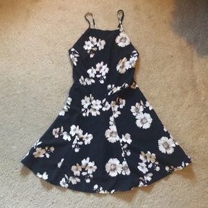 Brandy Melville Black Floral Kirsten Dress